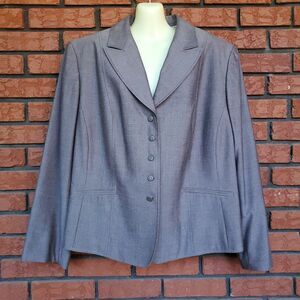 Tahari Arthur S Levine Gray Blazer Womens 22W Suit Jacket Career Floral Lining